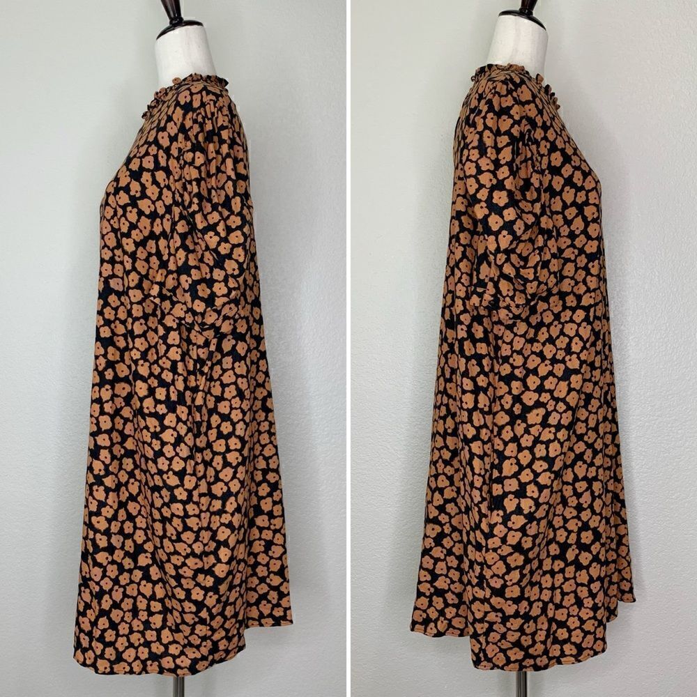 Who What Wear Linen Blend Floral Puff Sleeve Shift Dress, Size XXL - Picture 8 of 13